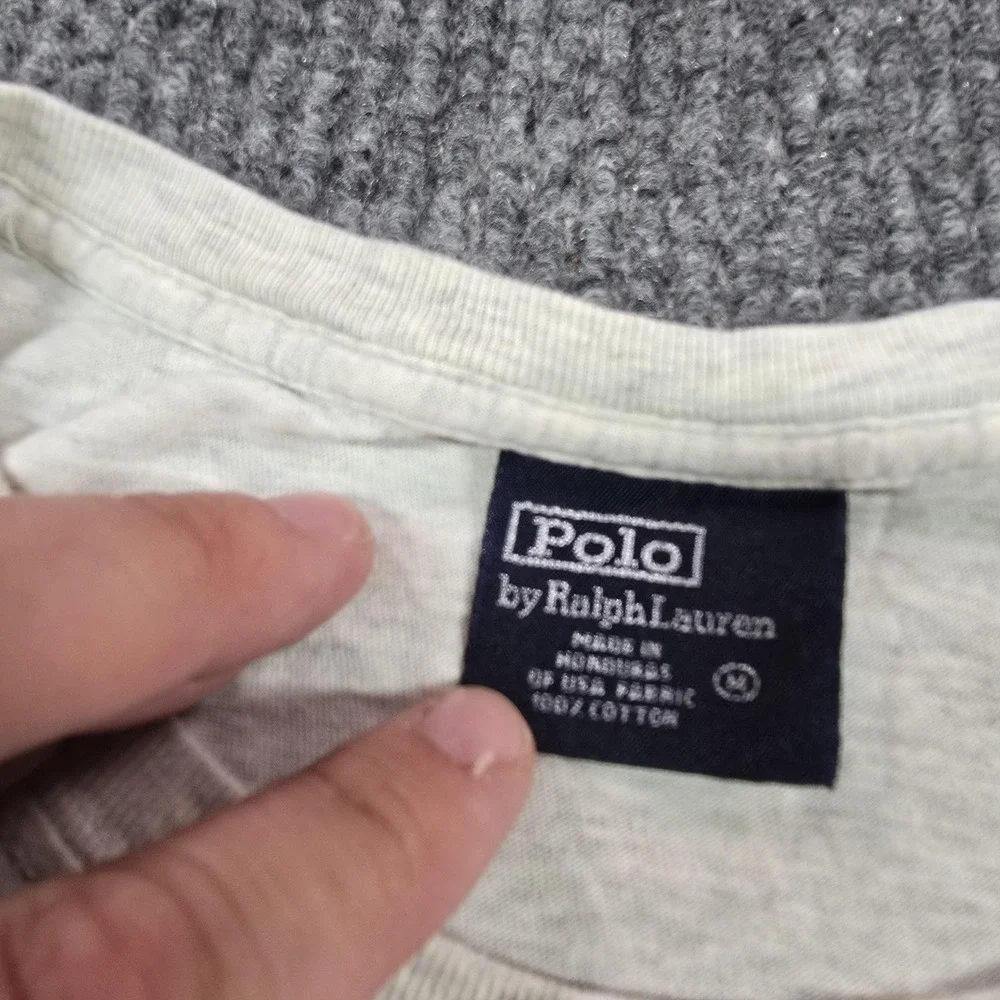 Vintage Polo Ralph Lauren Shirt Mens‎ Medium Gray Short Sleeve Pony Logo Tee Y2K